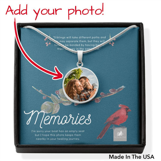 Siblings Round Memory Necklace